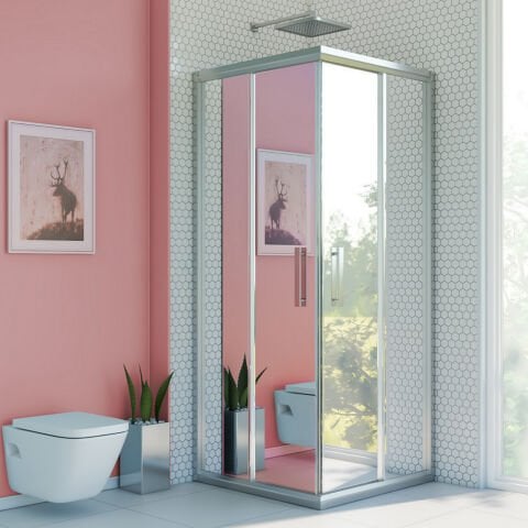 Nova Compact Reflekte Cam Kare Duşakabin