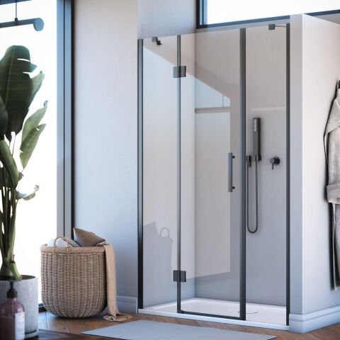 Aura Cristal Menteşeli Sistem iki Duvar Arası 2 Sabit 1 Çalışır Duşakabin