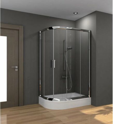 Asimetrik Oval Duşakabin + Tekne - SAĞ