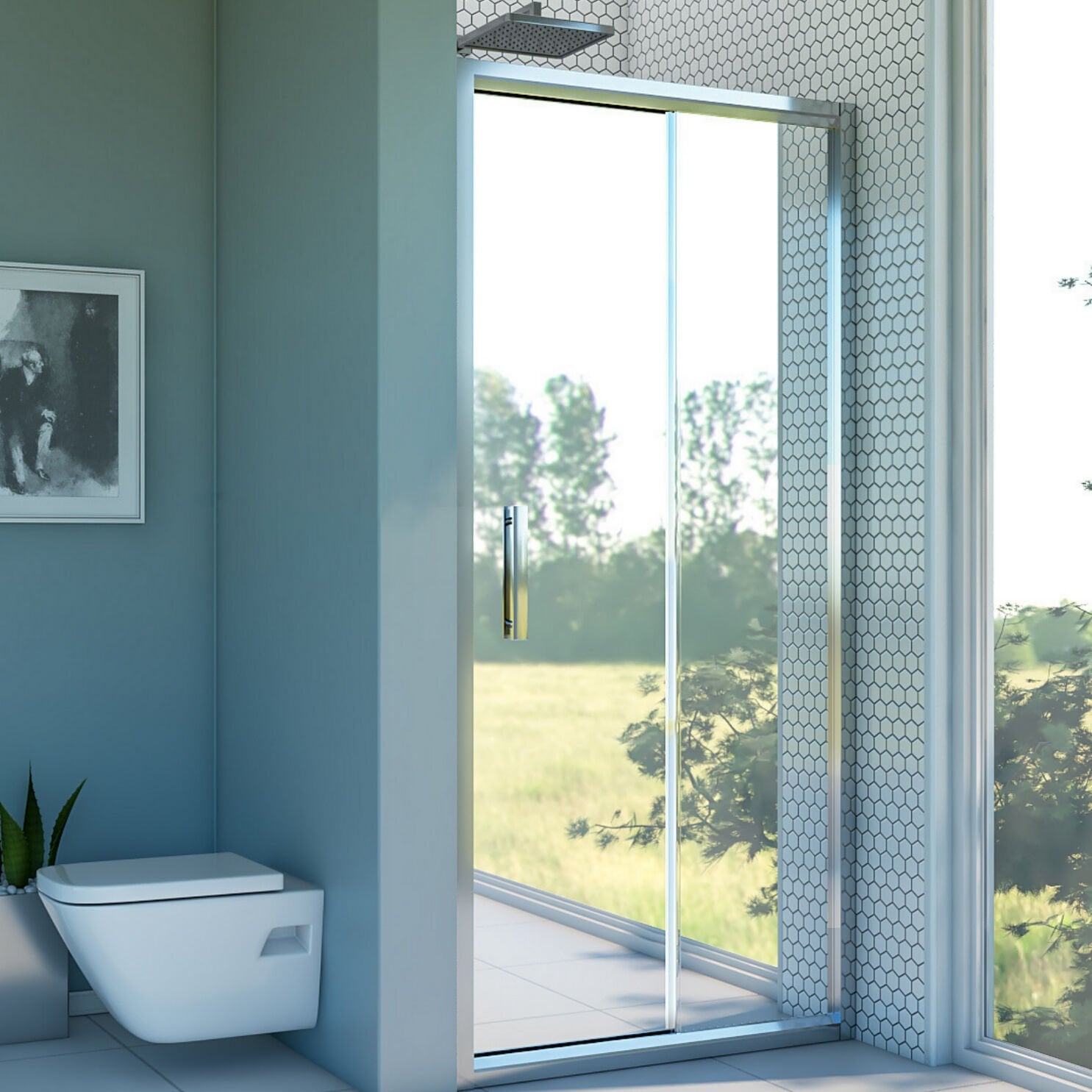 Nova Compact Reflekte Cam 1 Sabit 1 Sürgü Duşakabin