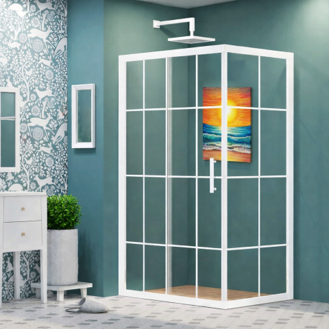 Dusakabincim White Nova Sabit Panelli Dikdörtgen Duşakabin