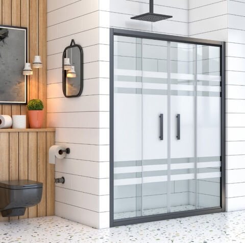 Siyah  2 Sabit 2 Sürgü Duşakabin (2)