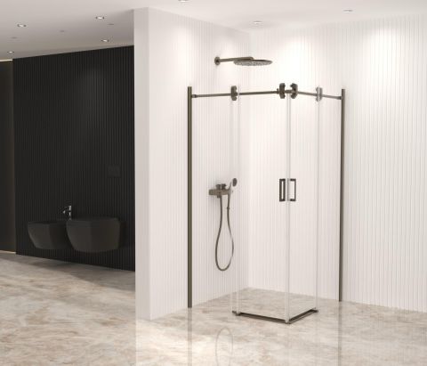 Kare Borulu Sistem Cam Duşakabin Teknesiz Bronz