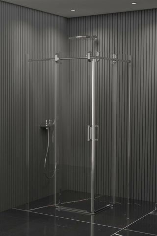 Kare Borulu Sistem Cam Duşakabin Teknesiz Bronz 100x100 Cm