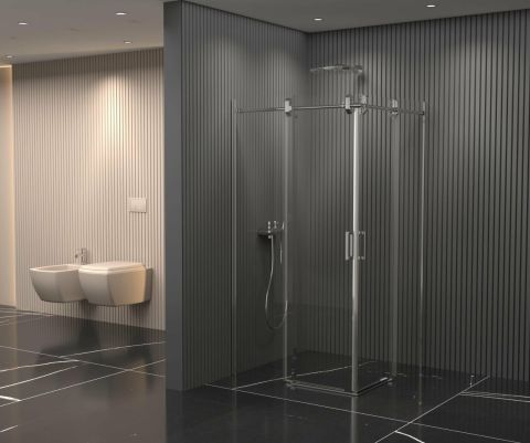 Kare Borulu Sistem Cam Duşakabin Teknesiz Bronz 100x100 Cm