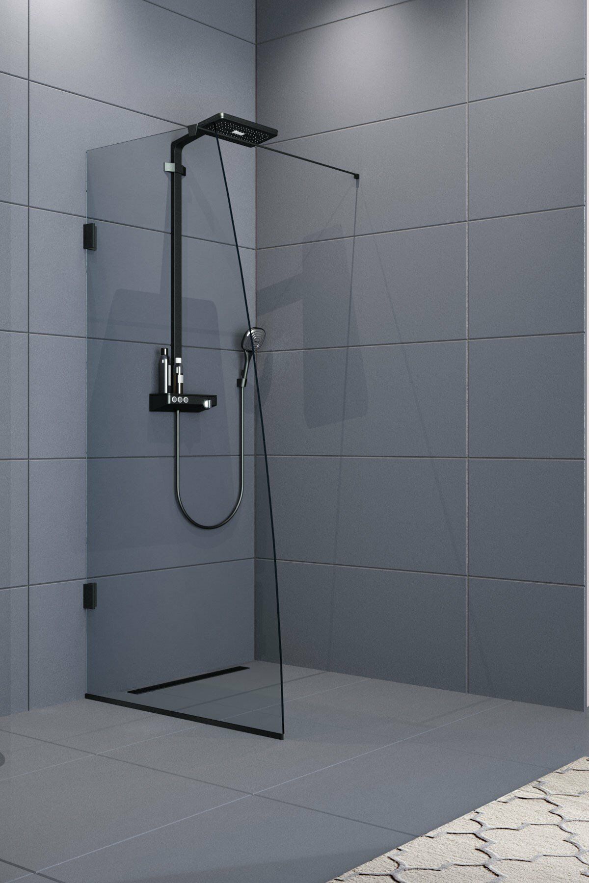 Siyah Profil Menteşeli Yan Panel