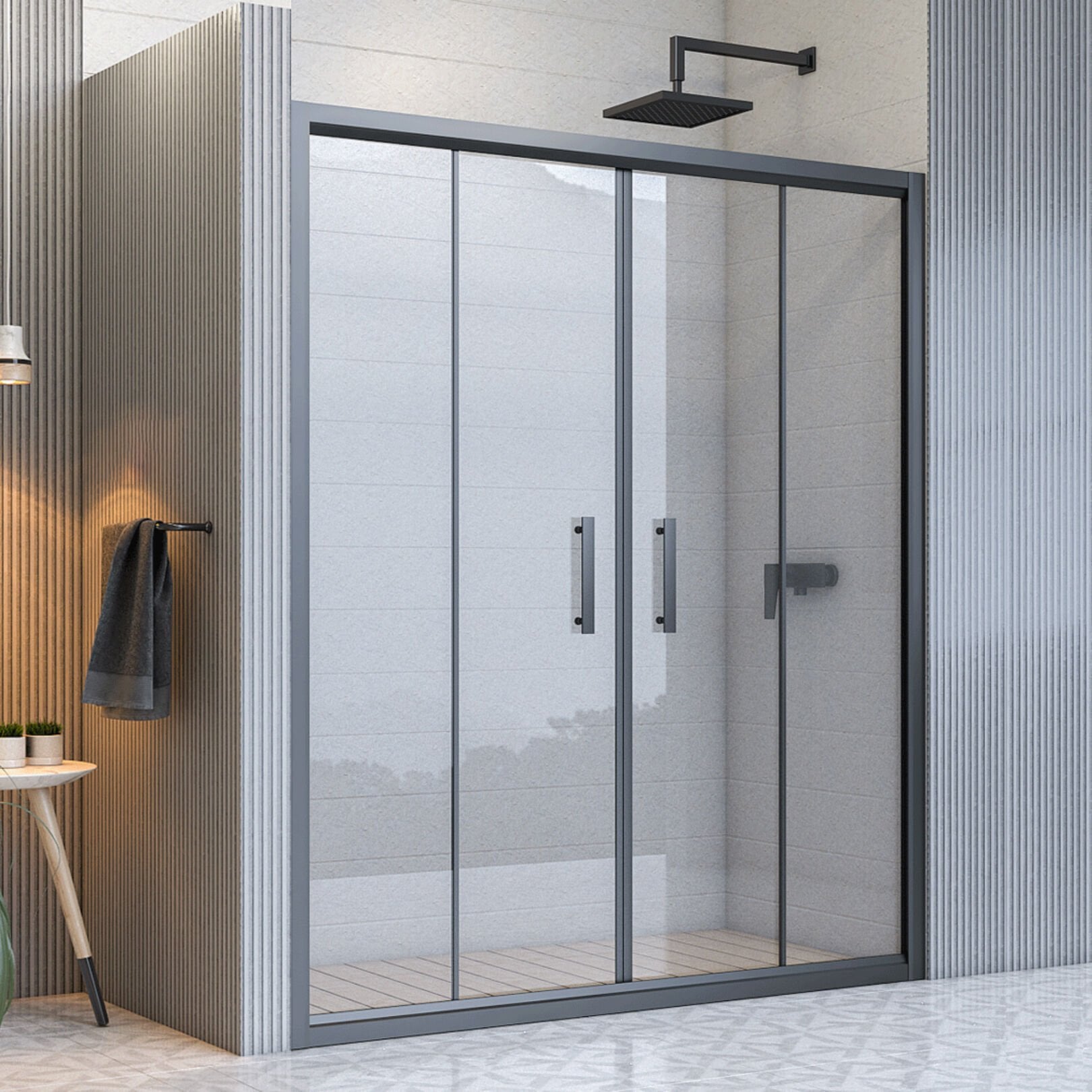 Mira Aqua  Orta Açılır 2 Sabit 2 Sürgü Duşakabin