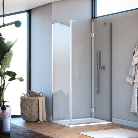 Aura Elyse Menteşeli Sistem 1 Sabit 1 Çalışır Yan Panelli Dikdörtgen Duşakabin