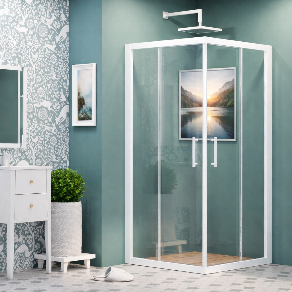 Dusakabincim White Clear Kare Duşakabin