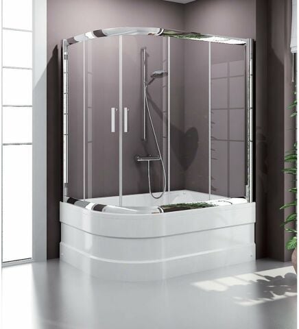 Asimetrik Oval Duşakabin + Küvet - SAĞ