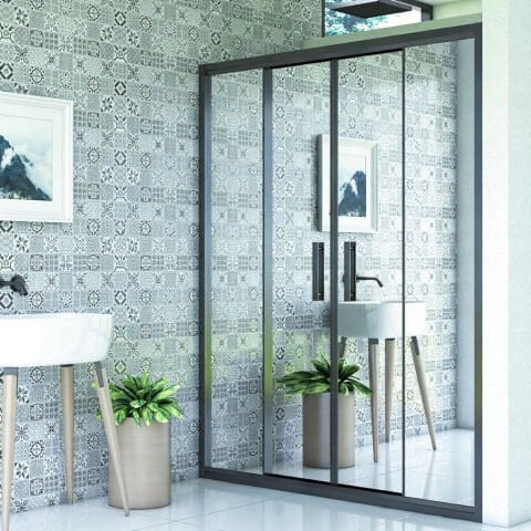 Mira Bella Reflekte Cam Orta Açılır 2 Sabit 2 Açılır Duşakabin