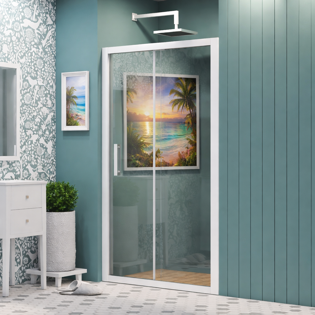 Dusakabincim White Clear İki Duvar Arası 1 Sabit 1 Sürgü Duşakabin