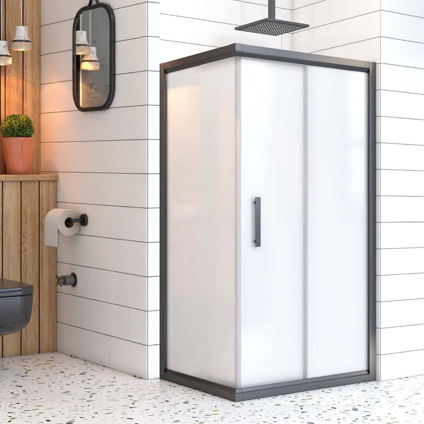 Mira Delta Sabit Panelli Dikdörtgen Duşakabin