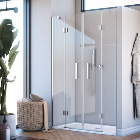 Aura Elyse Menteşeli Sistem İki Duvar Arası 2 Sabit 2 Açılır Duşakabin